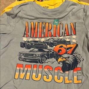 Wonder Nation American Muscle Long Sleeve Tee - Light Blue size 6/7